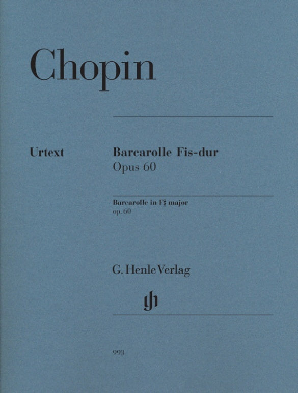 Barcarolle F Sharp Major Op 60 Piano Urtext (Softcover Book)