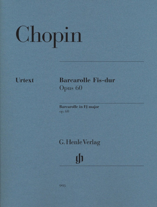 Barcarolle F Sharp Major Op 60 Piano Urtext (Softcover Book)
