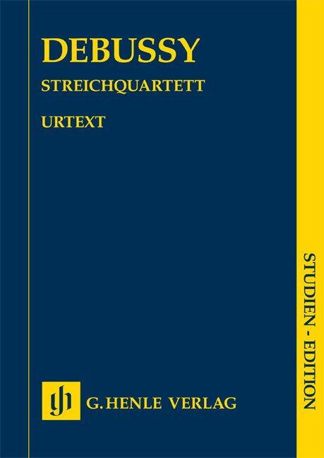 Debussy String Quartet Op 10 Study Score by G. Henle Verlag, 68 pages, for Quartet