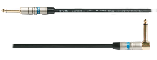 Hot Line HOT60SL 20ft Guitar Cable Straight/Right Angle Black