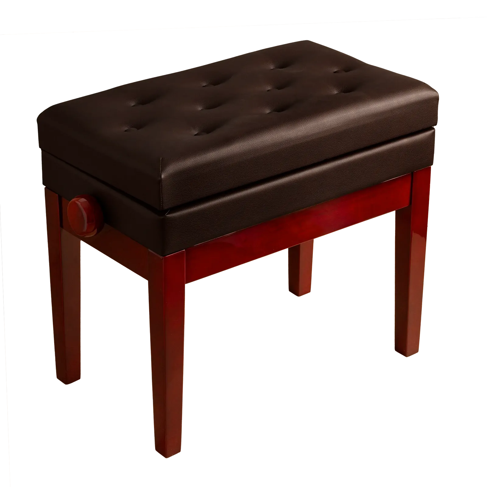 Hemingway Piano Bench Mahogany HPB25MH Deluxe Polished Dark Mahogany