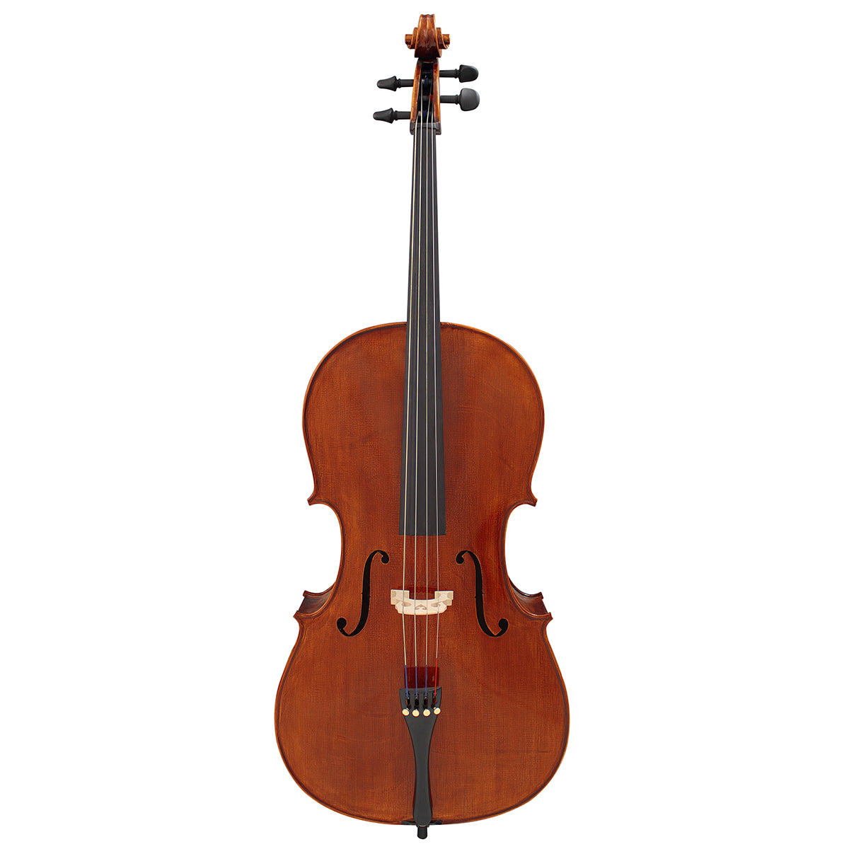 Hidersine Piacenza 4/4 Cello Outfit with Case, Bow, and Rosin - Hand-Carved Solid Spruce Top, Flamed Maple Ribs and Back — view 2