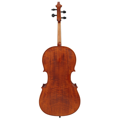 Hidersine Piacenza 4/4 Cello Outfit with Case, Bow, and Rosin - Hand-Carved Solid Spruce Top, Flamed Maple Ribs and Back — view 3