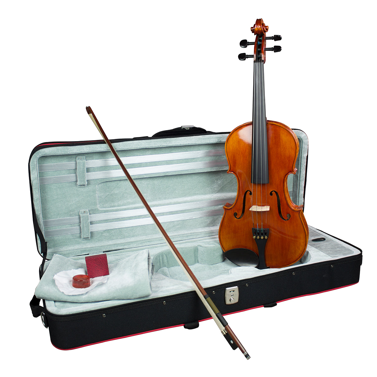 Hidersine Piacenza 15" Viola Outfit with Case, Bow, Rosin, Ebony Fingerboard, Flamed Maple Back and Ribs, Ready to Play