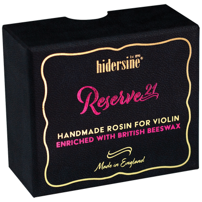 Hidersine Reserve21 Violin Rosin 30g - Medium Hard, Artisanal, Low Dust, High Grip, Includes Drawstring Bag and Microfibre Cloth — view 3
