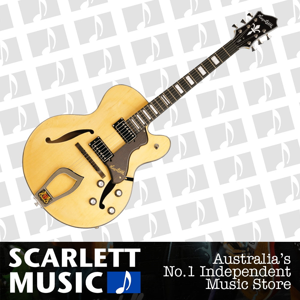 Hagstrom HJ-500 Jazz Guitar Hollow Body Electric Guitar Natural — view 2