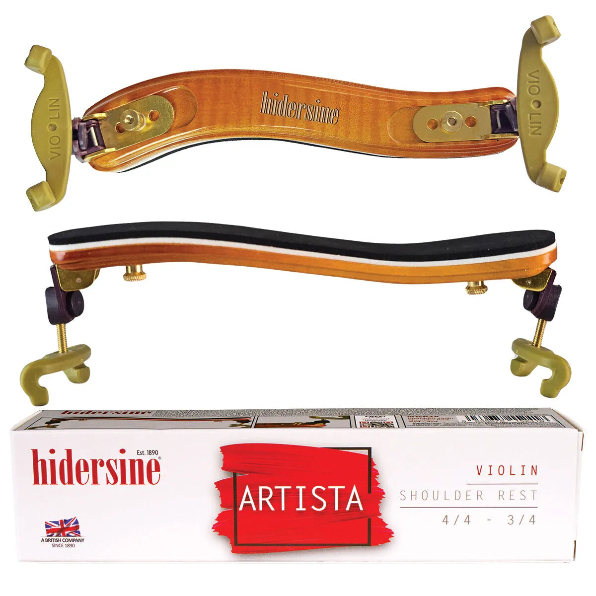 Hidersine Artista Violin Shoulder Rest 4/4 to 3/4 - Lightweight, Adjustable, Premium Wood Finish — view 3