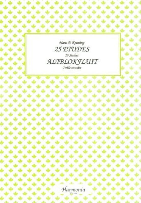 Keuning - 25 Etudes For Treble Recorder (Softcover Book)