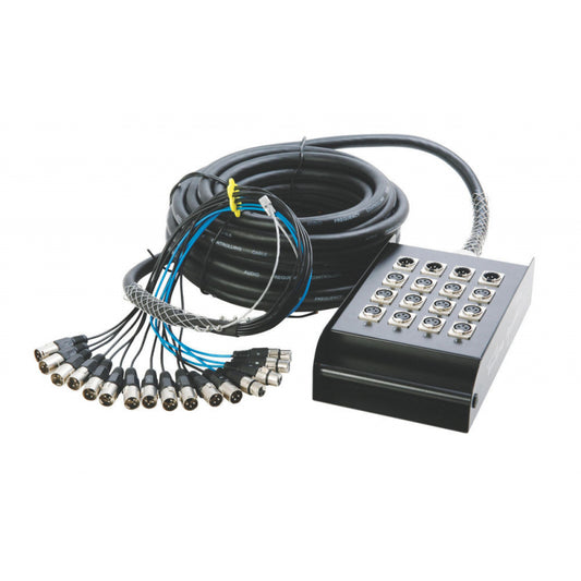 On Stage 12x4 In-Line Audio Series Stage Snake Box - 100ft with 12 XLR Inputs and 4 XLR Outputs