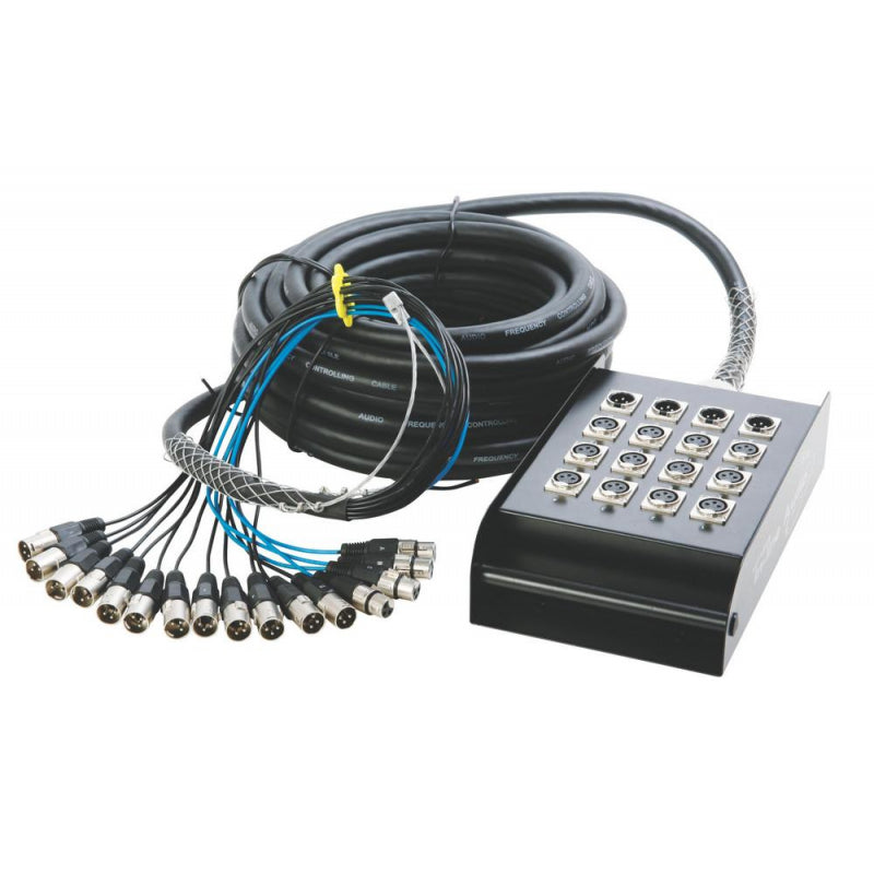 On Stage 50ft 12x4 Stage Snake Box with XLR Connectors and Carrying Handle
