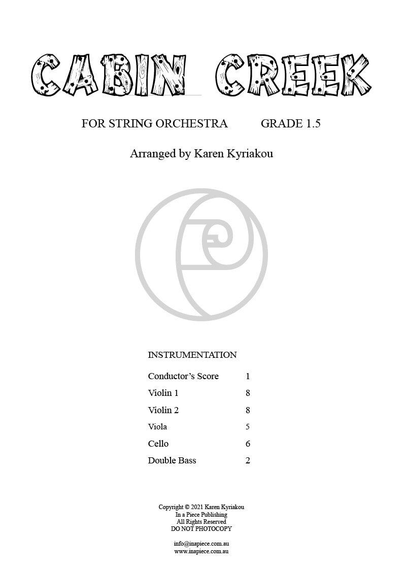 Cabin Creek for String Orchestra Grade 1.5 SC/PTS by Karen Kyriakou — view 2