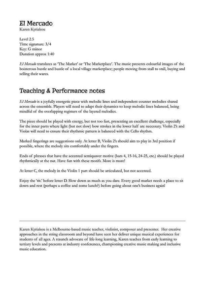 El Mercado (The Marketplace) String Orchestra Score & Parts Grade 2.5 — view 3