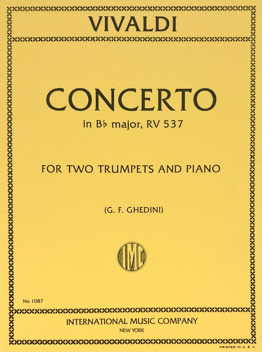 Concerto in Bb Major RV 537 for Trumpet by Vivaldi, Edited by Ghedini, Score and Parts