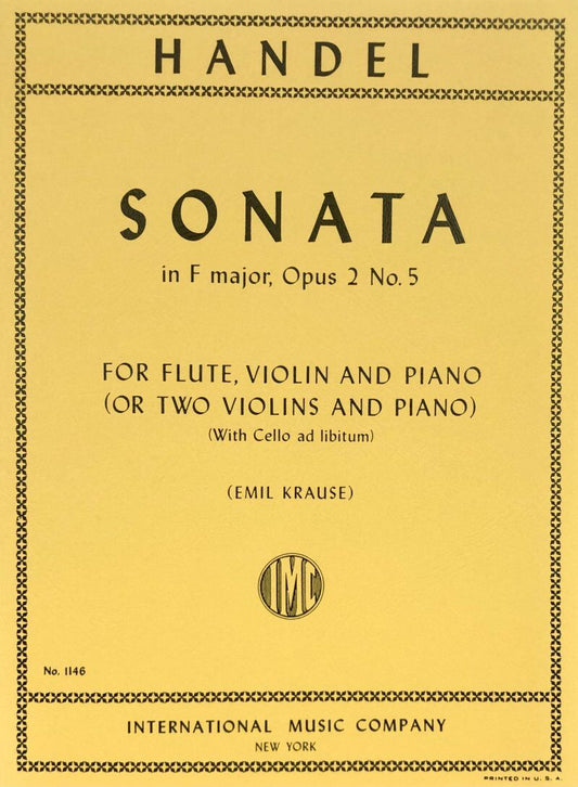 Handel - Sonata in F Major Op. 2 No. 5 for Flute, Violin, and Piano