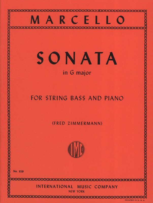 Sonata in G Major for Double Bass by Benedetto Marcello, International Music Company, 1 page, part of Trinity & ABRSM syllabus