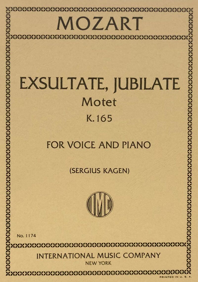 Mozart Exsultate Jubilate Motet K 165 Vocal Score for Soprano and Piano