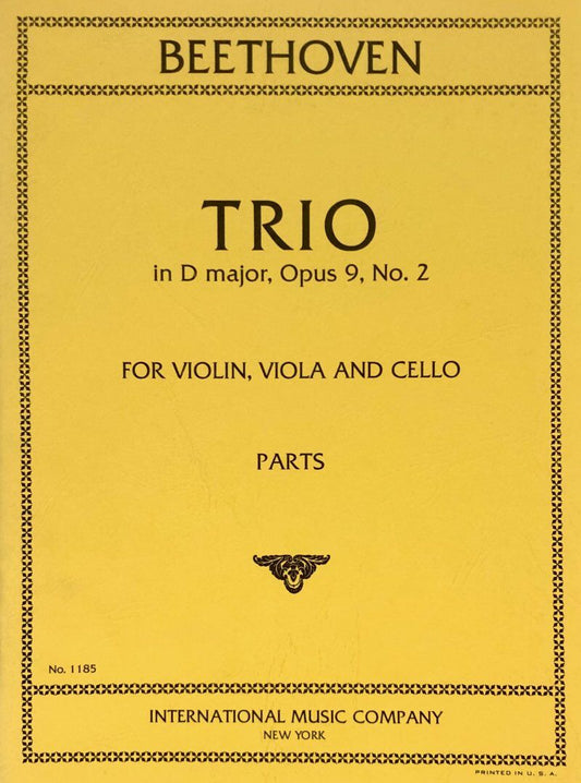 Beethoven - Trio in D Major Op. 9 No. 2 for Violin, Viola, Cello