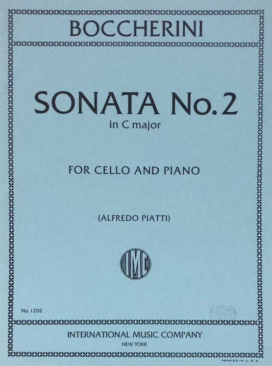 Boccherini - Sonata No. 2 in C Major for Cello and Piano, Edited by Alfredo Carlo Piatti, International Music Company, 1 Page