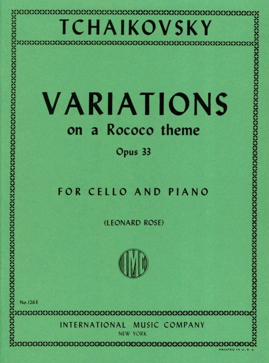 Variations on a Rococo Theme Op. 33 for Cello and Piano by Tchaikovsky