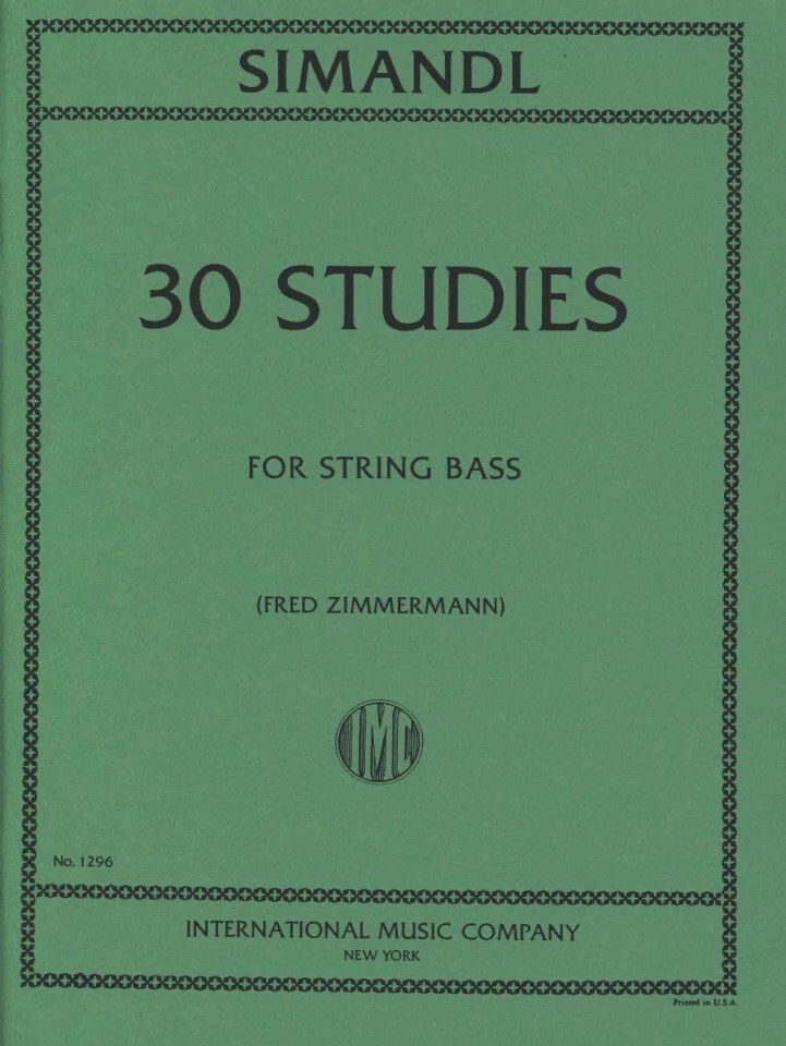 SIMANDL 30 Studies for Double Bass by Franz Simandl - International Music Company, 1 Page