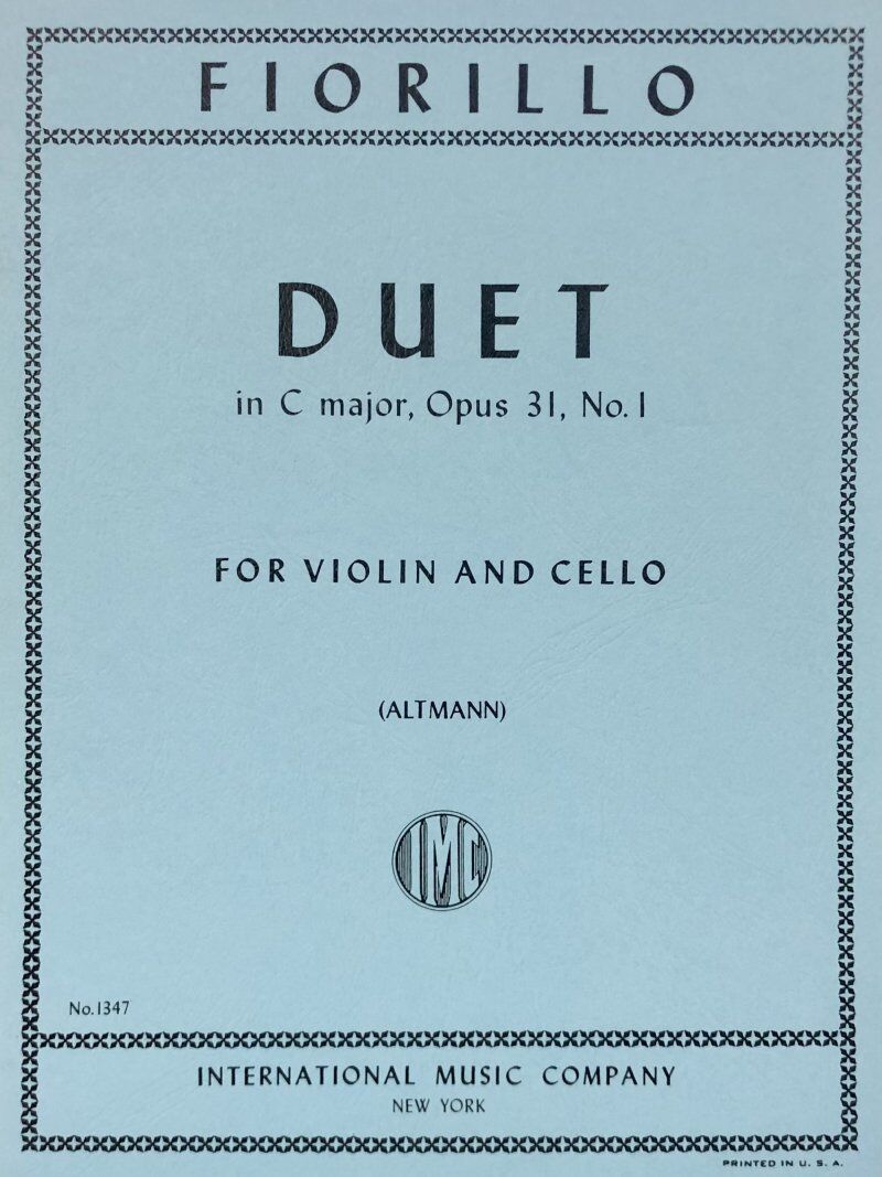 Fiorillo Duet in C Major Op. 31 No. 1 for Violin and Cello