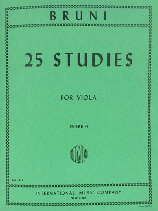 Bruni 25 Studies for Viola Edited by Schultz