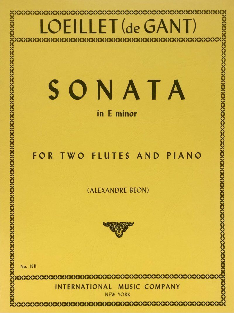 Loeillet - Sonata E Minor for Two Flutes and Piano, Score and Parts