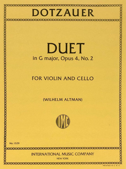 Dotzauer Duet in G Major Op. 4 No. 2 for Violin and Cello