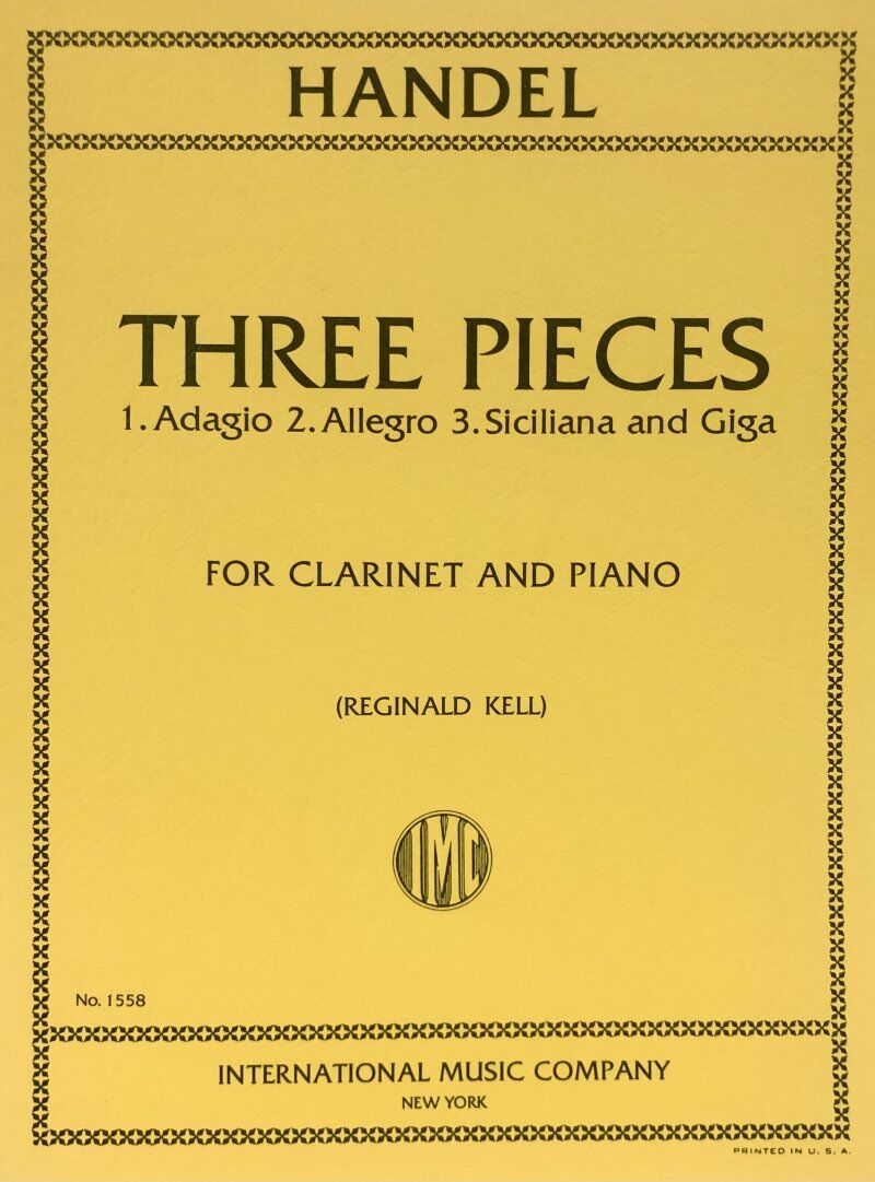 Handle - 3 Pieces for Clarinet: Adagio, Allegro, Siciliana and Giga - International Music Company