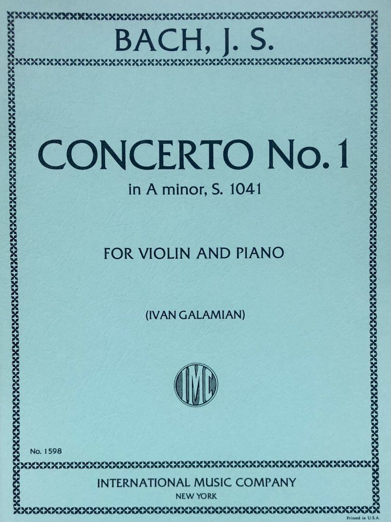 Bach - Concerto No. 1 in A Minor BWV 1041 for Violin/Piano Edition Galamian