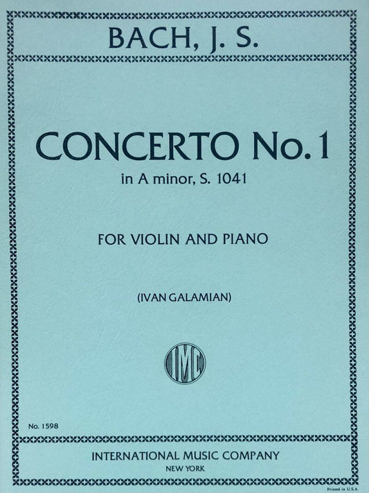 Bach - Concerto No. 1 in A Minor BWV 1041 for Violin/Piano Edition Galamian