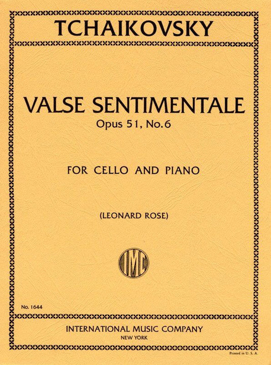 Tchaikovsky - Valse Sentimentale Op. 51 No. 6 for Cello and Piano