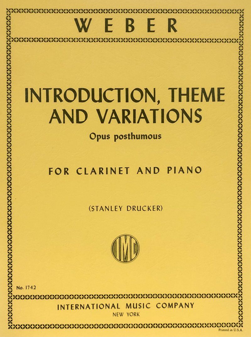 Weber Introduction Theme and Variations for Clarinet and Piano Op. post.