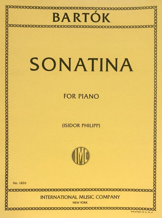 Bartok Sonatina for Piano - Edited by Isidor Philipp, Score, International Music Company, 1 Page