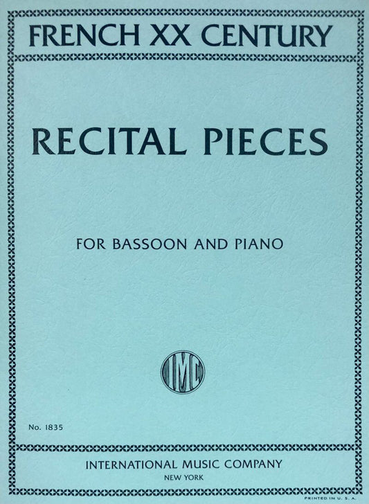 Contemporary French Recital Pieces for Bassoon and Piano - Score and Part