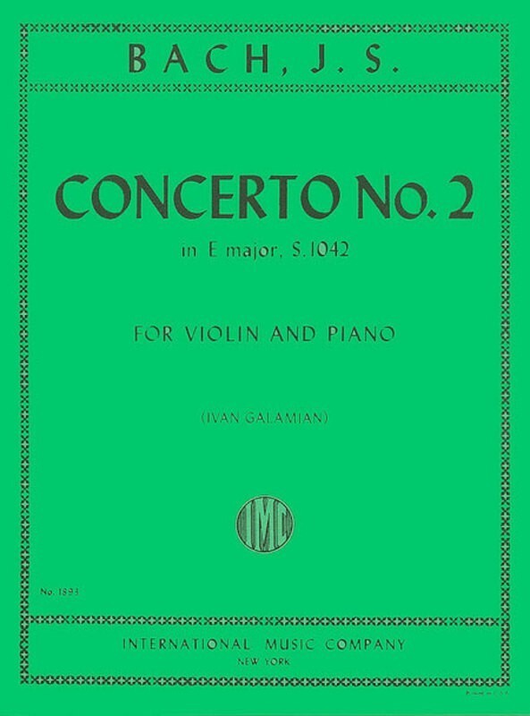 Concerto Bwv 1042 E Ed Galamian Violin/Piano (Softcover Book)