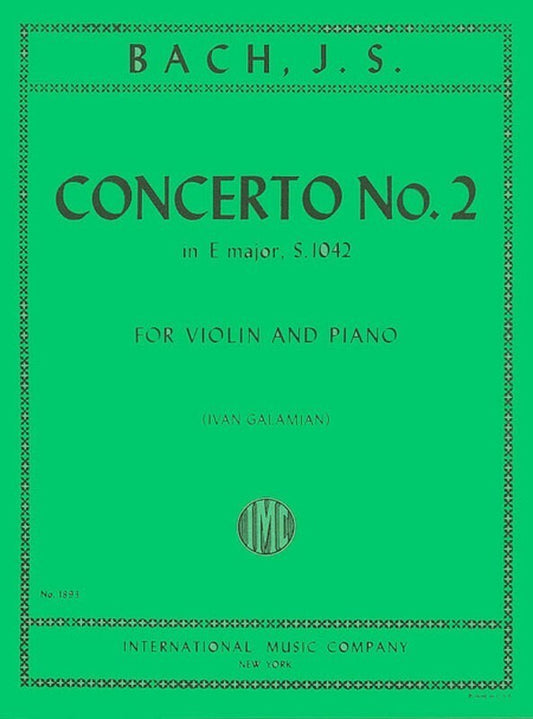 Concerto Bwv 1042 E Ed Galamian Violin/Piano (Softcover Book)