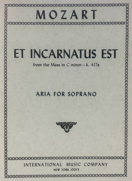 Mozart - Et Incarnatus Est K 417A Vocal Score for Soprano/Piano in Latin and English