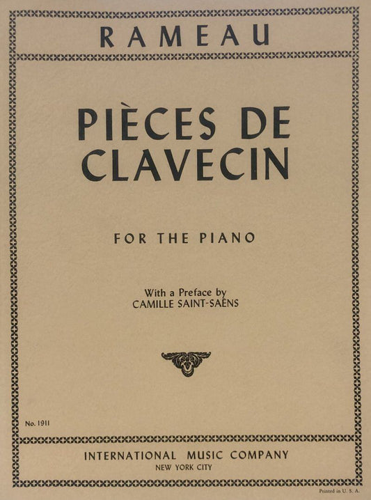 Rameau: Pieces de Clavecin for Harpsichord or Piano, International Music Company, 1 Page
