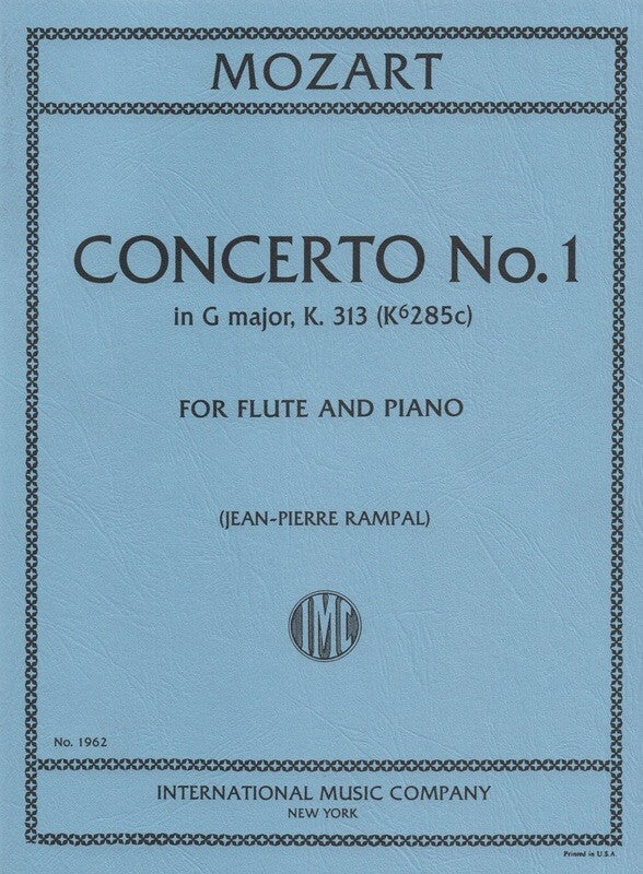 Mozart - Concerto No 1 G K 313 Flute/Piano (Softcover Book)