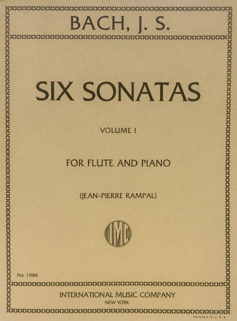 Bach: 6 Sonatas for Flute Volume I, BWV 1030-1032, Edited by Jean-Pierre Rampal, International Music Company