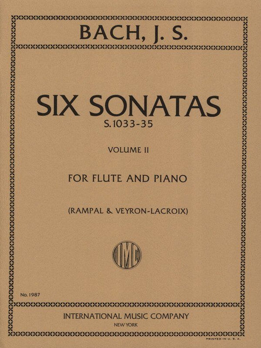 Bach - 6 Sonatas Vol 2 BWV 1033-1035 for Flute and Piano, Edited by Rampal