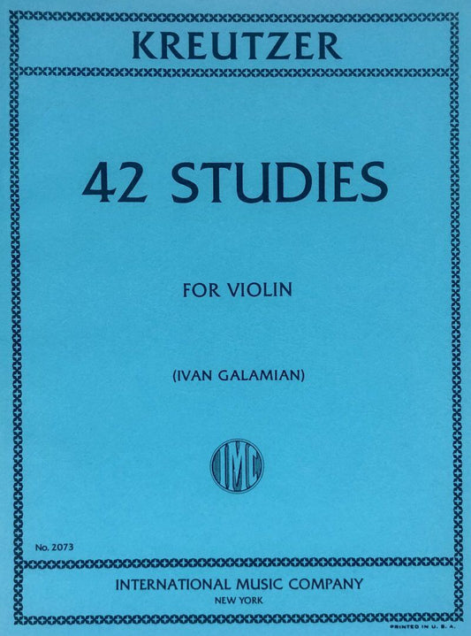 Kreutzer 42 Studies for Violin, Edited by Galamian, 83 Pages, International Music Company