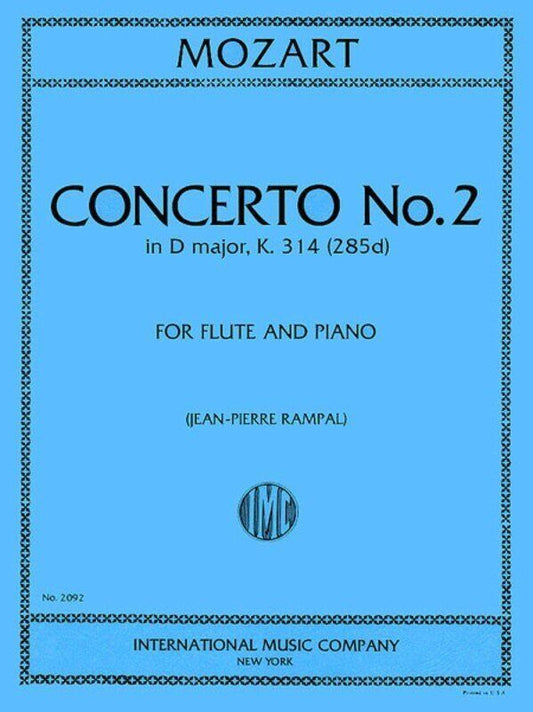Mozart - Concerto No. 2 in D Major K 314 for Flute/Piano Edited by Rampal