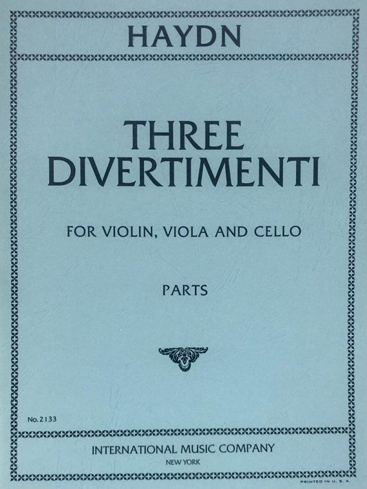 Divertimenti for Violin, Viola, Cello by Joseph Haydn - String Trio Parts