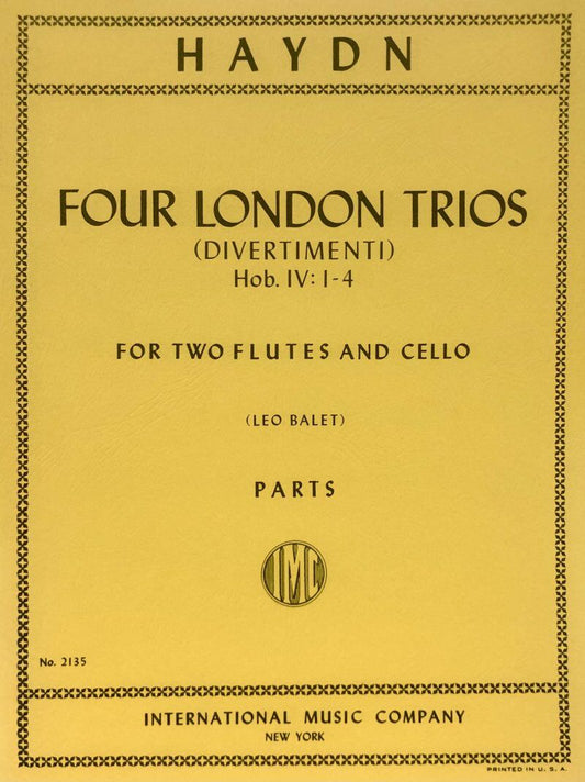 Haydn - Four London Trios Hob IV 1-4 for 2 Flutes and Cello
