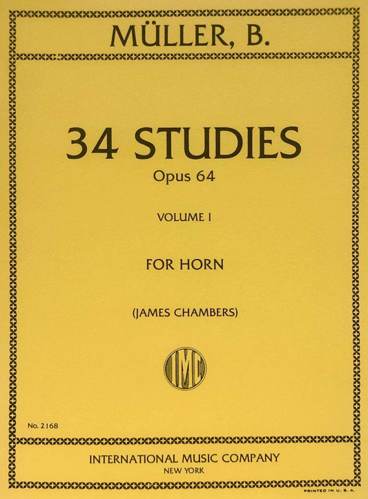 34 Studies Op. 64 Volume 1 for French Horn by Berhard E. Muller