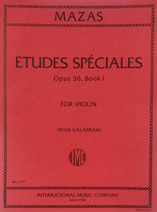 Mazas Etudes Op 36 Book 1 for Violin - Intermediate to Advanced Level, 42 Pages, Published by International Music Company
