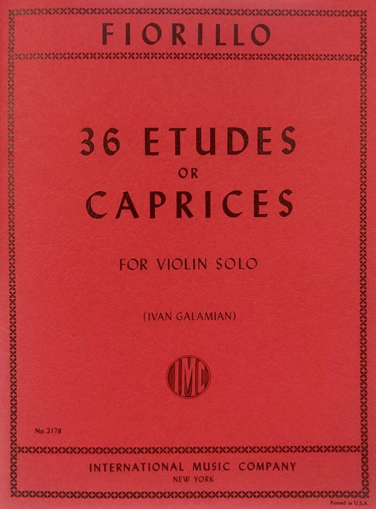 Fiorillo 36 Etudes or Caprices for Violin - Federigo Fiorillo, Violin Solo, International Music Company, 1 Page