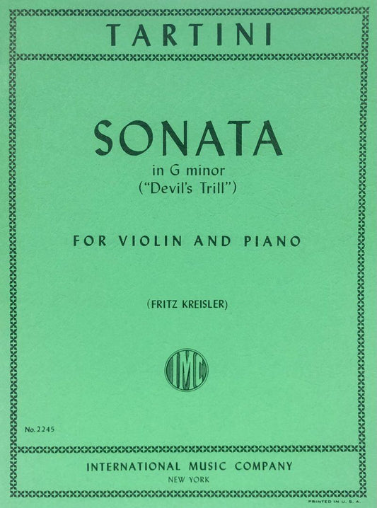 Tartini - Sonata in G Minor (Devil's Trill) for Violin/Piano, Edited by Fritz Kreisler, Score and Part, International Music Company